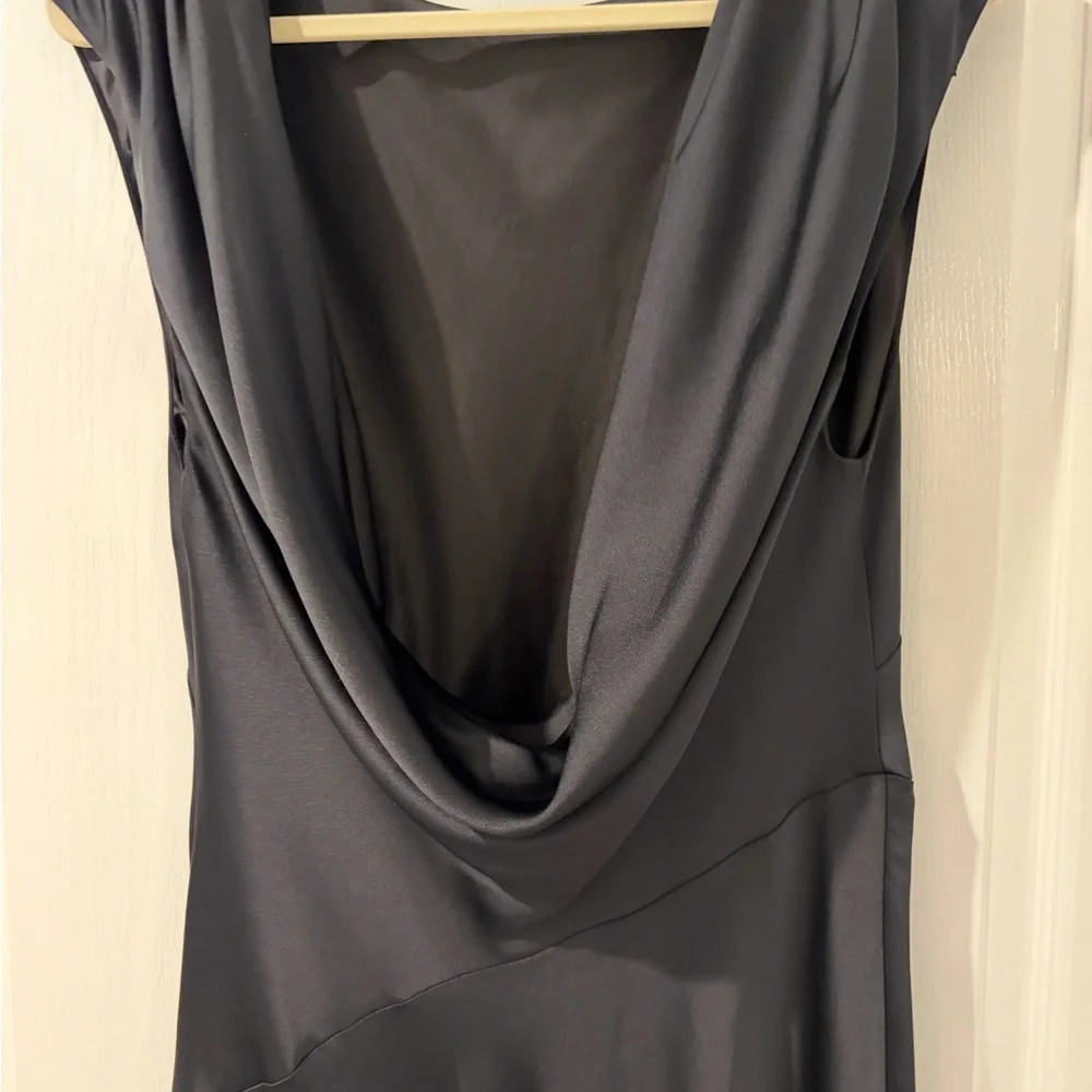 Ramy Brook Black Satin Joanna Gown Size 12 - Picture 5 of 10